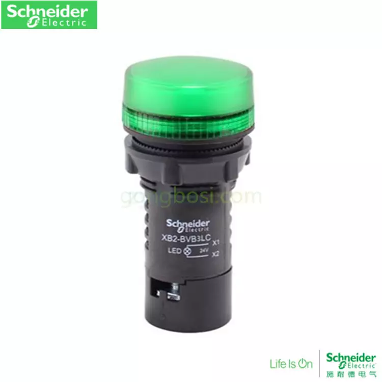 Schneider XB2 indicator XB2-BVQ3LC LED | 380VAC | Green | 22mm